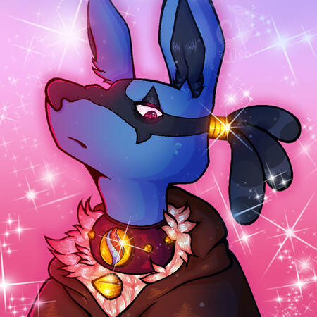 Osyris the Lucario Icon - MS Paint + Shaded | Character belongs to me