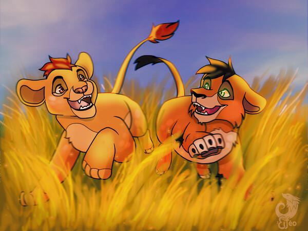 Mufasa and Taka from Lion King - PHOTOSHOP + Simple Shaded